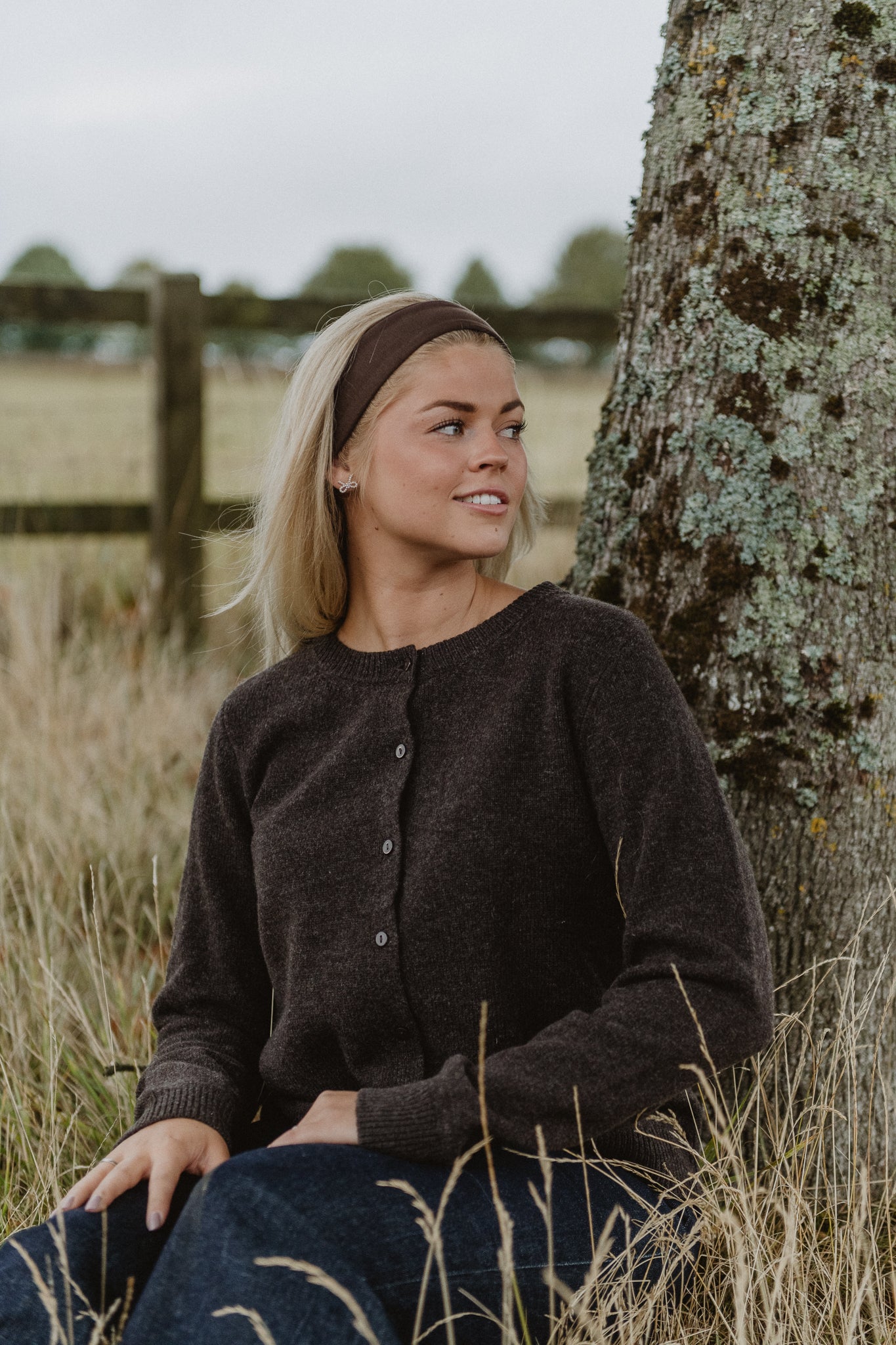 PCMALOU Knit Cardigan - Hot Fudge